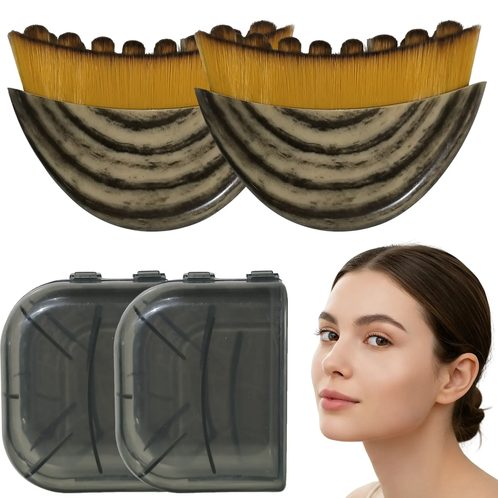 2-Pack Face Contour Brush for Jawline Sculpting & Lymphatic Drainage, Ergonomic Facial Care Tool for Face Debloat & Fatigue Relief, Beauty Tools, Dry Brushing, Pair