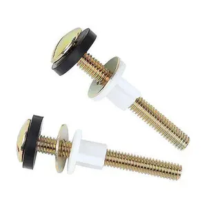 2 Pack Toilet Seat Screws Heavy Duty Hinge Screws with Plastic Nuts and Metal Washers Replacement for Top Mount Toilet Seat Hinges