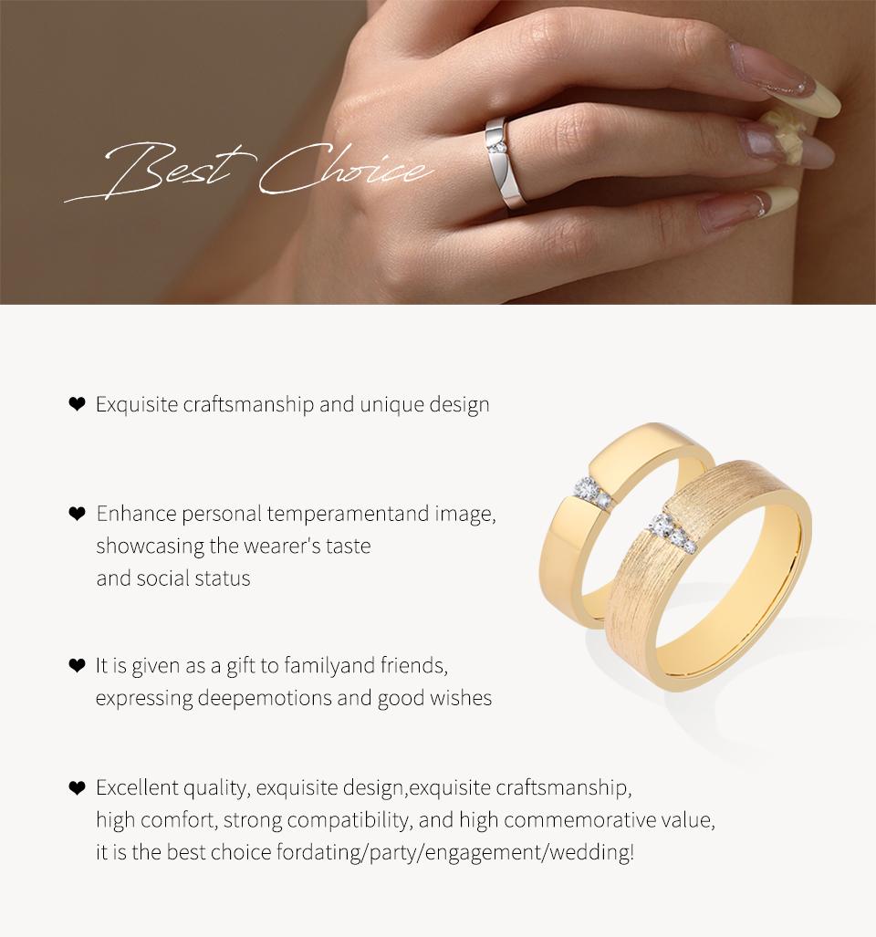 ATTAGEMS 925 Sterling Silver Round Shape Lab-Created Moissanite Ring for Women Men Couple Ring Daily Wear Fine Jewelry R292