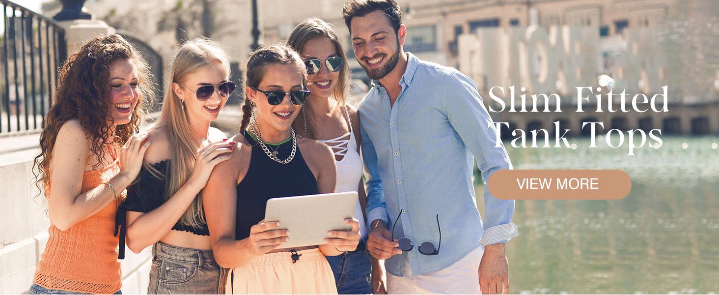 Dokotoo Womens Ladies Ribbed Thick Strap Racerback Tight Slim Fitted Sporty Workout Tank Tops