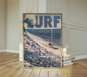 Surfer magazine poster, surfs up print, beachy room decor, retro surfing photography, surfboard, east coast print, surfer gift