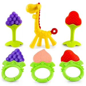 Valentine's Day Gift –Baby Teething Toys 6-Pack | Newborn Teether Set | Food Grade Silicone | Freezer Safe | Soothing & Calming | BPA-Free | Frozen Teething Toys for Babies 0-6 Months | Essential Baby Gear
