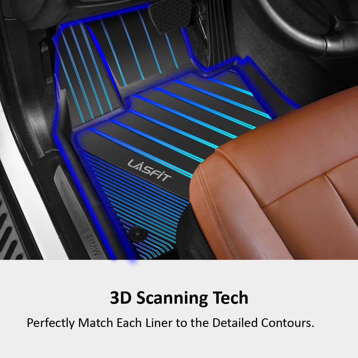 Lasfit BMW X5 BMW X3 Series All Weather TPE Car Mats 1st & 2nd Seat Floor Liners, Black