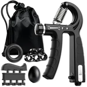 5-in-1 Adjustable Hand Grip Set, All-in-One Finger & Forearm Trainer for Home Workout & Athletes