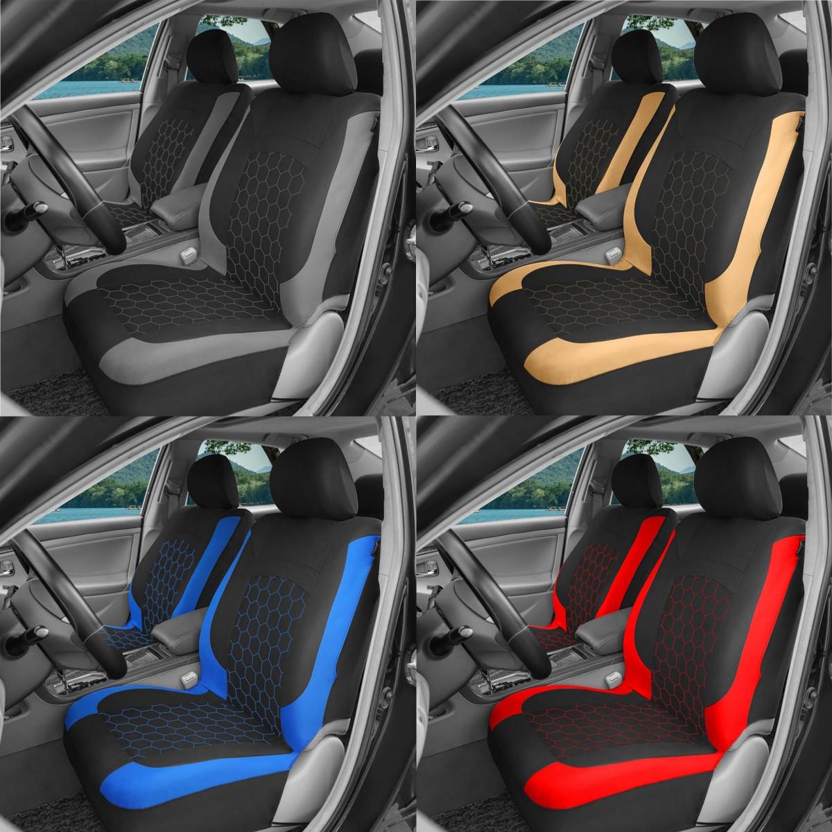 9PCS Car Seat Covers Full Set, Front and Rear Split Bench Seat Covers for Cars, Cushion Mat Pad Universal for Auto Car Vehicle SUV Sedan, Breathable Cloth Non-Slip Vehicle Interior Decoration Accessories