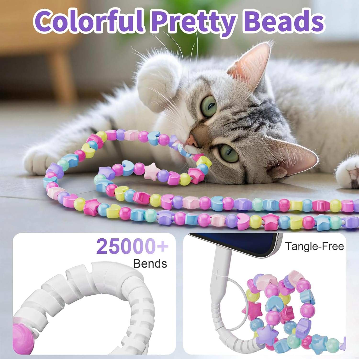 4 in 1 Beaded Charging detachable Cords stylish shine Fit for All Device USB-A,USB-C & Lightening for iPhone 15/16/17 Samsung Type-C Cellphone 4 in 1 Beaded Charging detachable Cords stylish shine Fit for All Device USB-A,USB-C & Lightening for iPhone 15/16/17 Samsung Type-C Cellphone