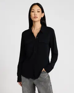 Express Twill Double Flap Pocket Rolled Sleeve Utility Portofino Shirt