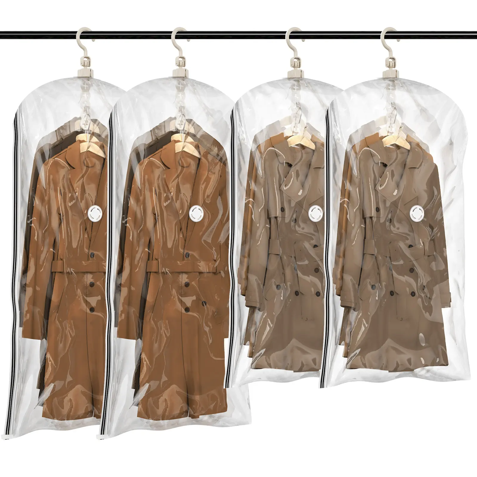 TAILI Hanging Vacuum Storage Bags Space Saver Bags, Clear Vacuum Sealer Bags for Clothing, Suits and Jackets, Closet Organizers and Storage Hangable