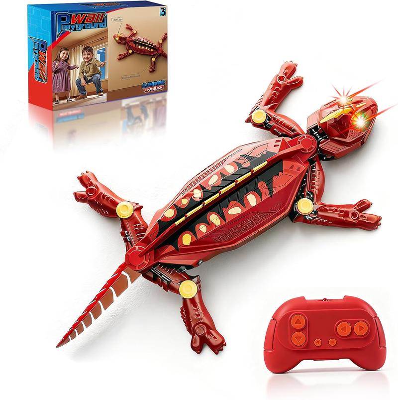 Wall Crawler Gecko TikTokShopBlackFriday Remote Control Toy Electric Lizard with LED Glowing Eyes 360° Spin Rechargeable Christmas  STEM Tech Gift for Kids Ages 6-12