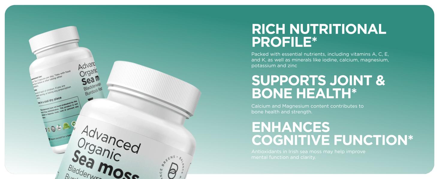 60 Organic irish sea moss capsules - immune booster, digestive gut health, Healthy Skin Detox and Joint Support Dietary
