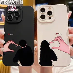 Couple Hand Holding Pattern Phone Case, 2 Counts/set Cute Phone Protective Cover, Phone Accessories Compatible with iPhone