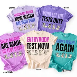 Comfort Colors Custom Teacher Test Day T-Shirt, Teacher Testing Shirt, State Testing Tshirt, Matching Teacher Shirts, Funny Testing Shirts, Full Sizes