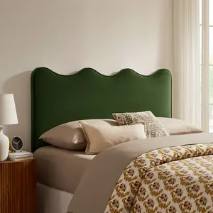 Athena Stain-Resistant Performance Velvet Queen Size Headboard in Moss Green