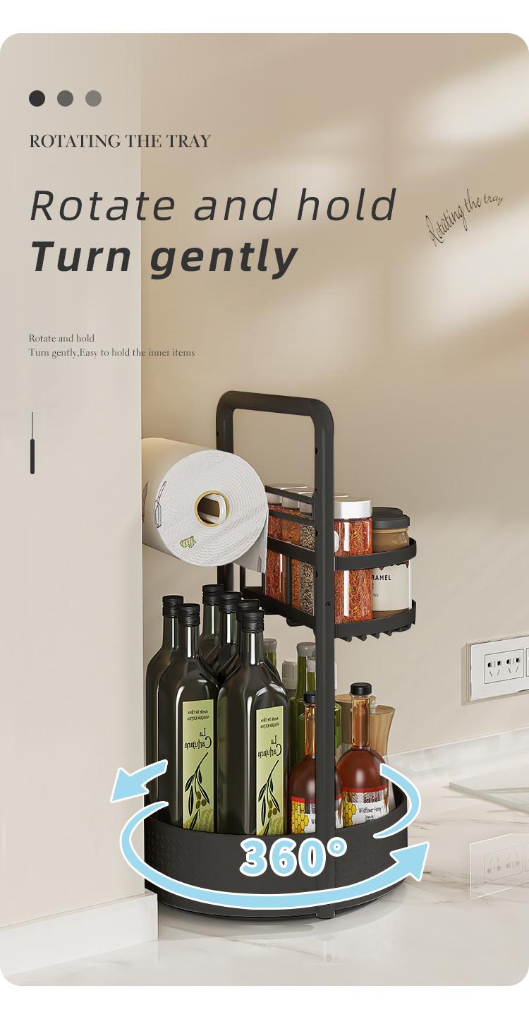 【Holiday Deals】San Dream Rotating Spice Rack Lazy Susan Turntable Organizer 2-Tier 9.84" Adjustable Metal Storage Organization for Cabinet Kitchen Countertop & Pantry Spice Shelf