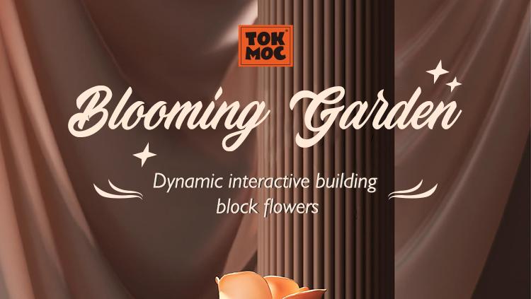 Dynamic Interactive Building Block Flower One Click Blooming Ambient Night Light Educational Assembly Desktop Ornament Perfect Gift(Building block style, requires assembly)