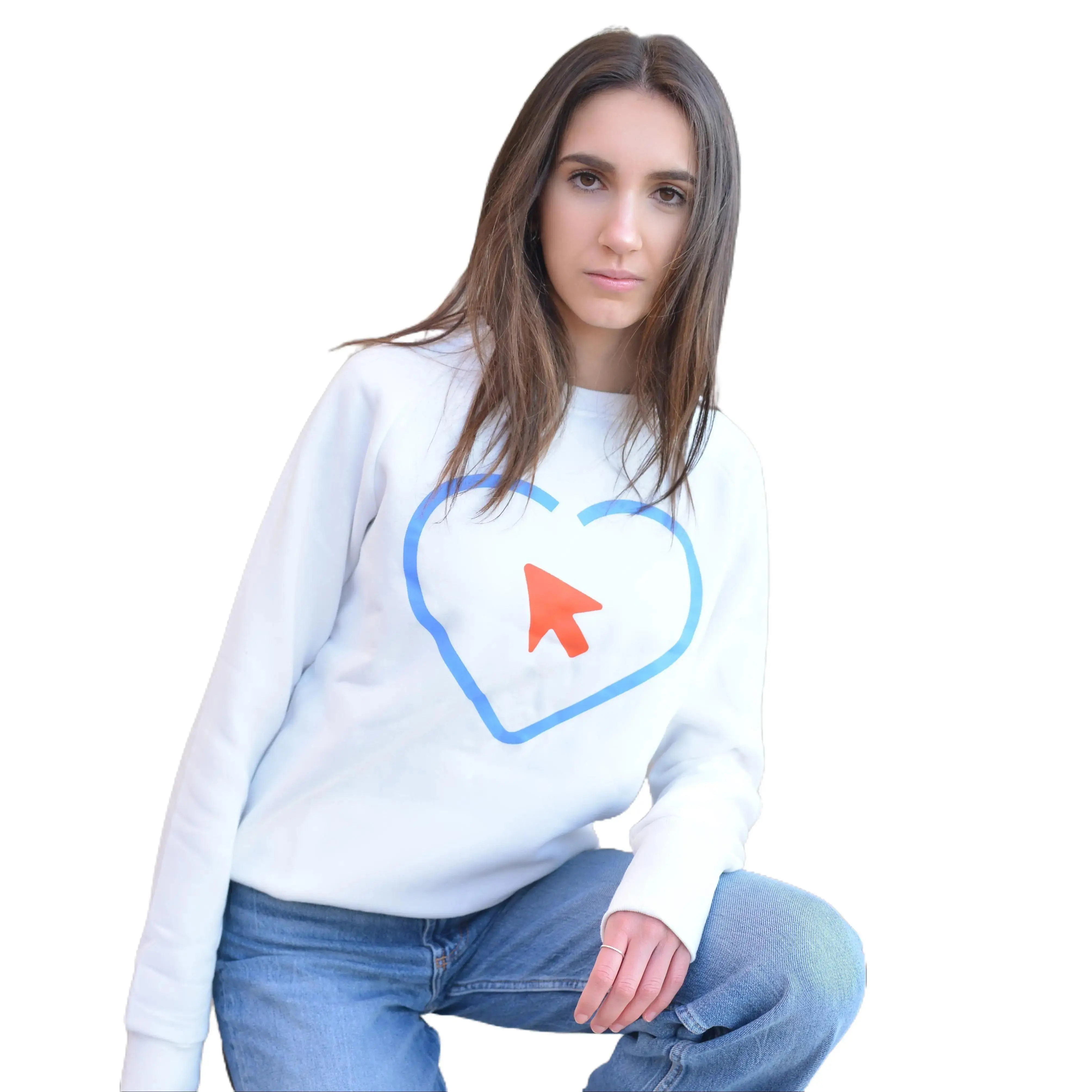 Angels' White Crewneck Sweatshirt - Casual Soft Warm