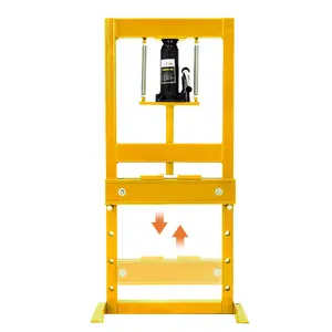 GAOMON 6 Ton Hydraulic Shop Press, Heavy Duty H-Frame Floor Bearing Press with Steel Plates & Adjustable Bed, for Garage Bending, Bearing, U-Joint, Metalworking (Yellow)