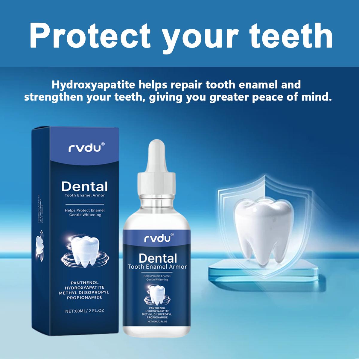 Fluoride-Free Hydroxyapatite Tooth Armor Drops | Enamel Repair, Whitening & Fresh Breath | Gentle Oral Care for Sensitive Teeth | 2 FL.OZ Toothbrush Antibacterial