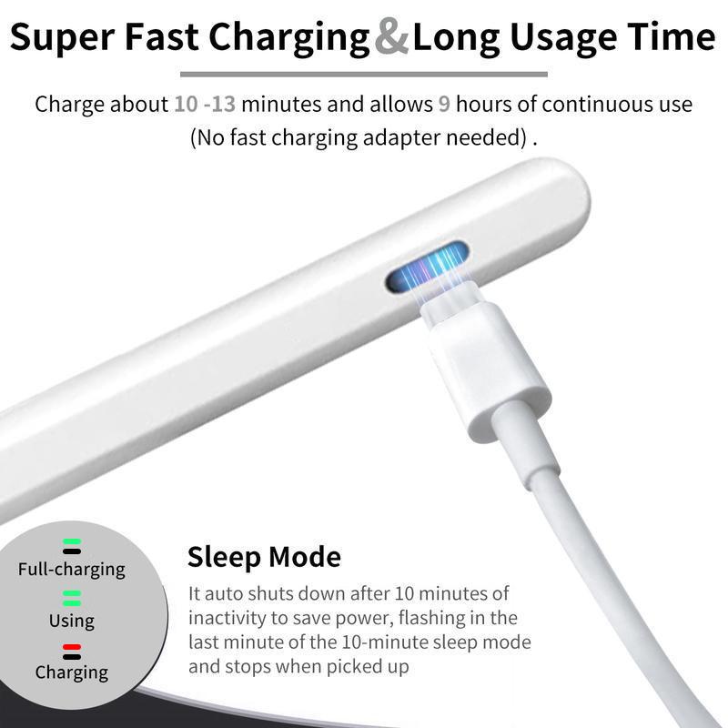 Stylus Pen for iPad Fast Charge with Palm Rejection Tilt Sensitivity Active Touch Screen Pencil Compatible with iPad 6/7/8/9/10 Pro12.9&11 Air3/4/5 Mini5/6 TikTokShopHolidayHaul