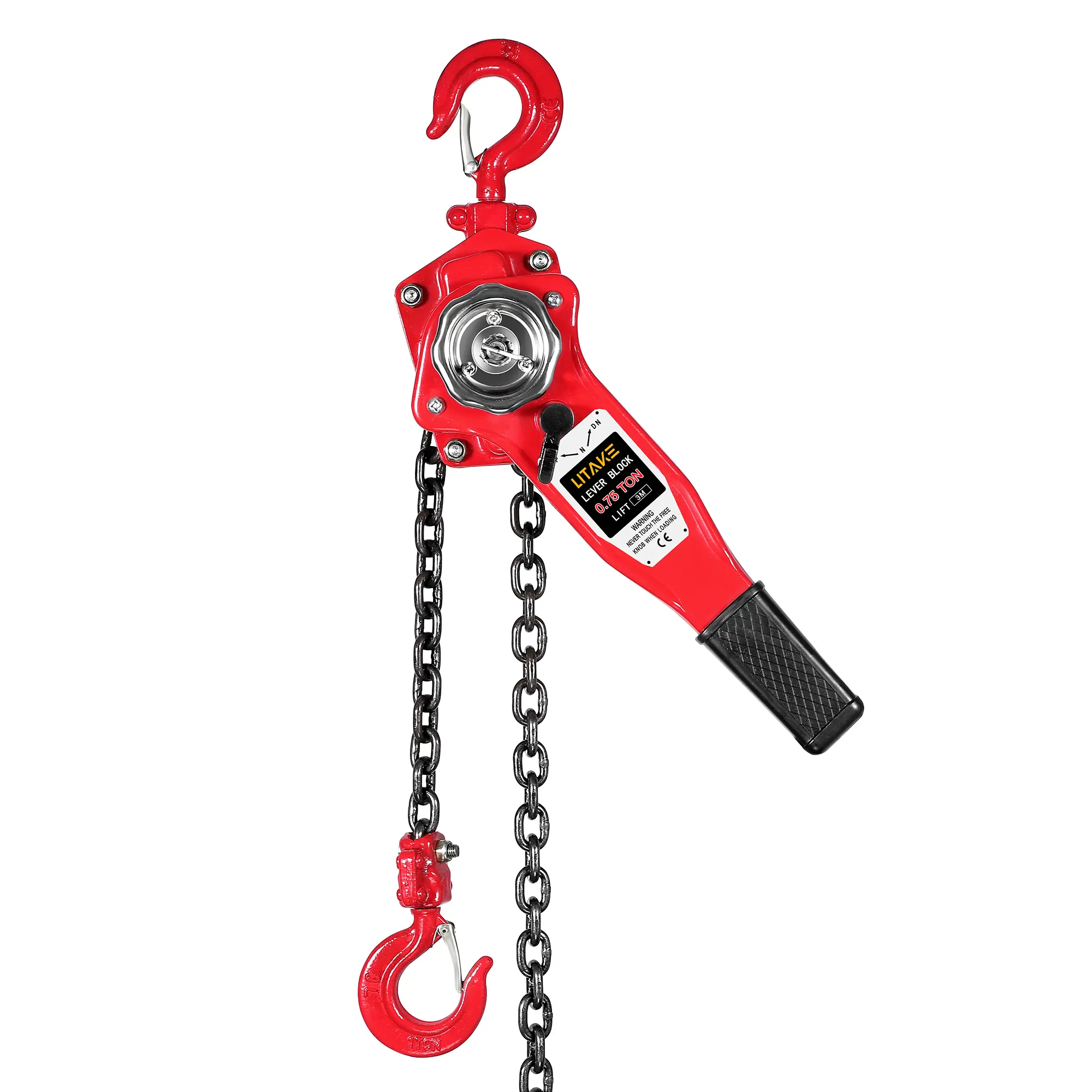 Heavy Duty 0.75 Ton Manual Lever Chain Hoist – 10 Ft Steel Chain Block – Industrial Hooks – Portable Lifting System for Warehouse, Automotive, Construction Applications Heavy Duty 0.75 Ton Manual Lever Chain Hoist
