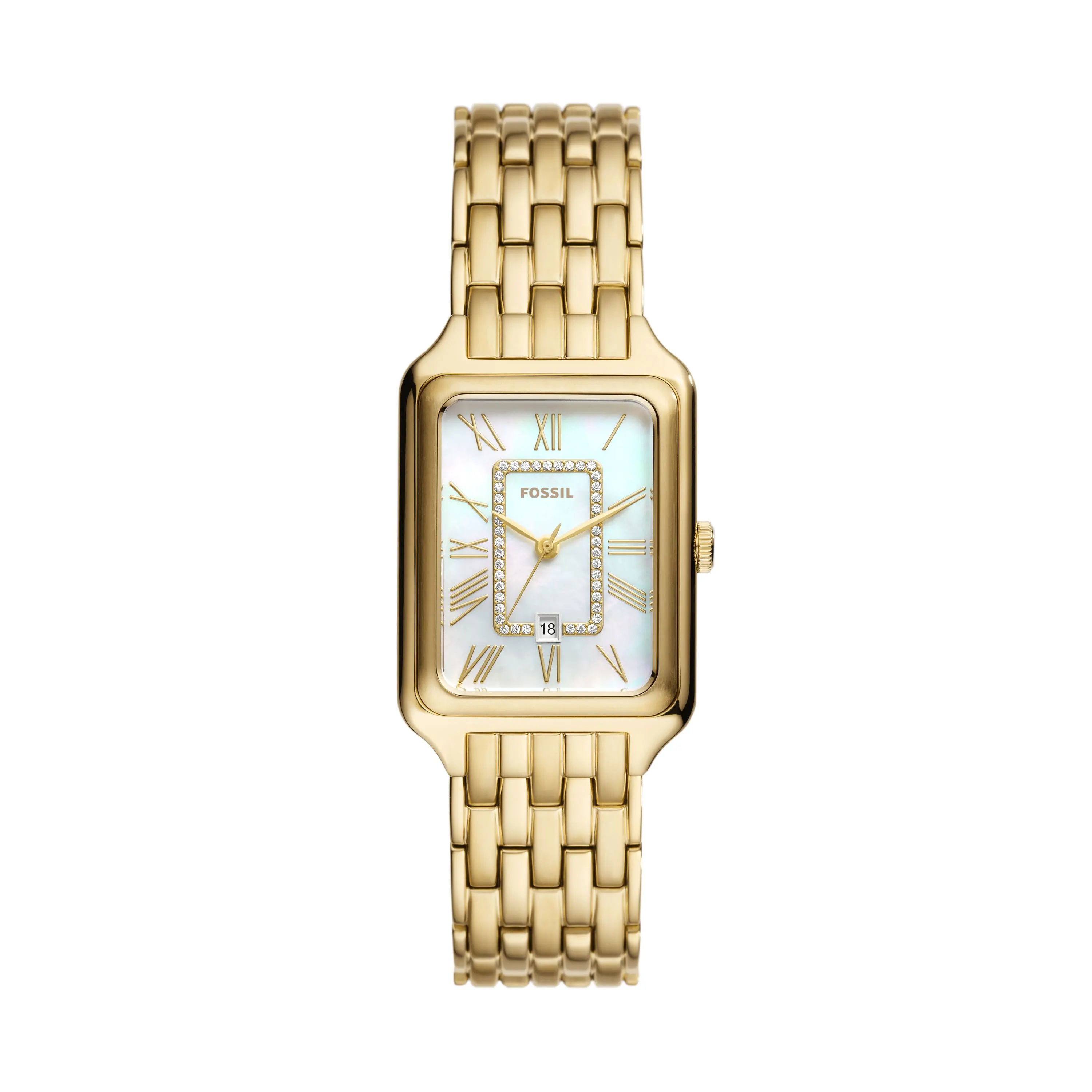 Fossil Women's Raquel 26mm Three-Hand Date, Gold-Tone Stainless Steel Watch