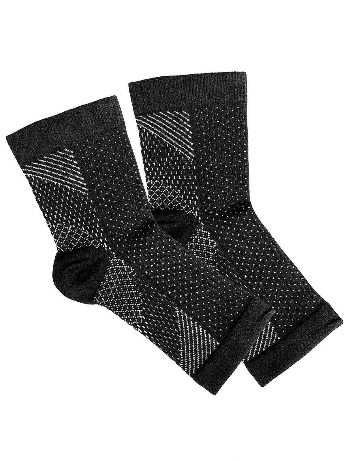 4Pair Plantar Fasciitis Compression Socks - Plantar Fasciitis Relief for All Day Wear - Best Ankle Sleeve and Arch Support for Foot Pain and Comfort Black compressionsocks