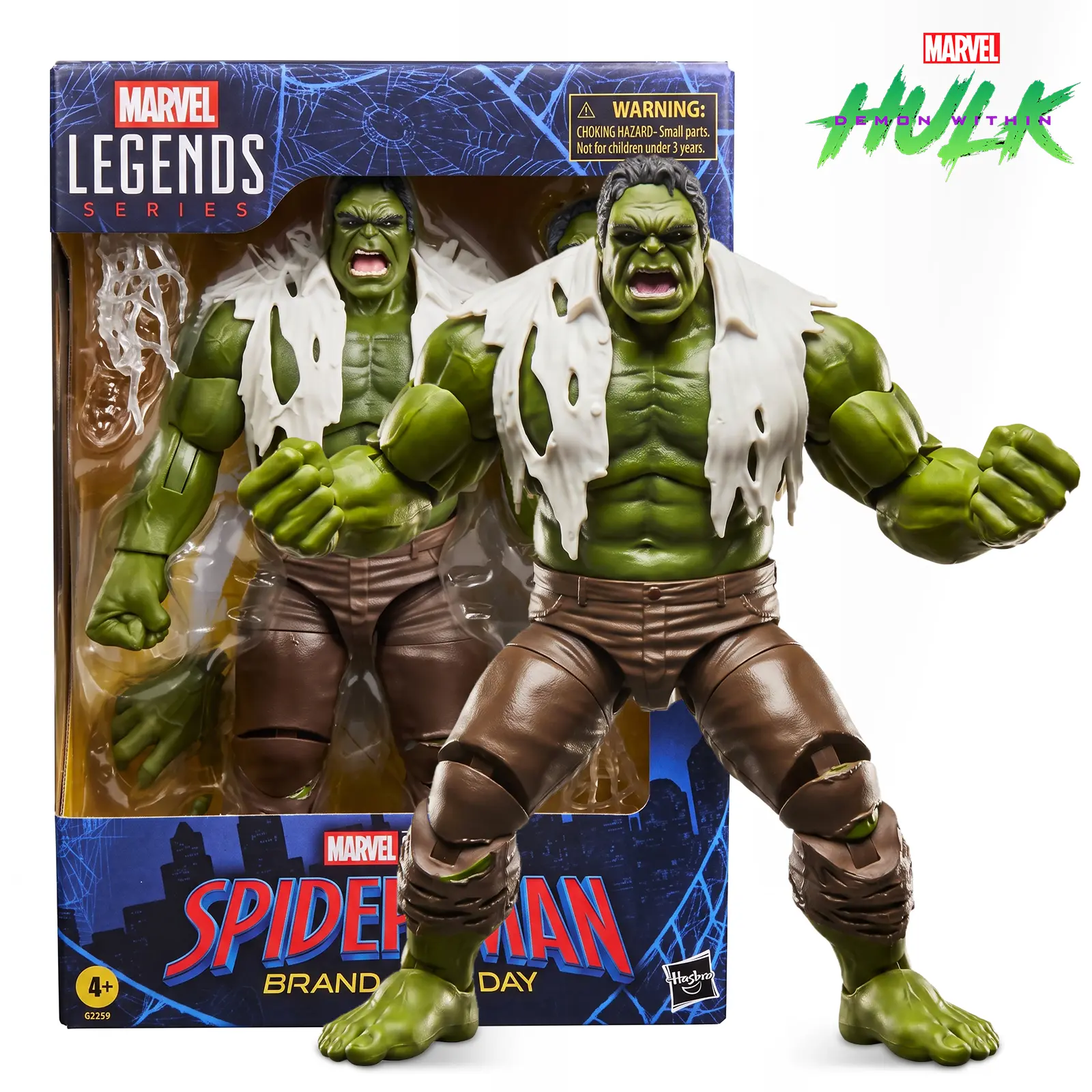 Marvel Spider-Man: Brand New Day Hulk Action Figure, 6-Inch-Scale Articulated Collectible with Alternate Head, Hands, and Web Effects center toy