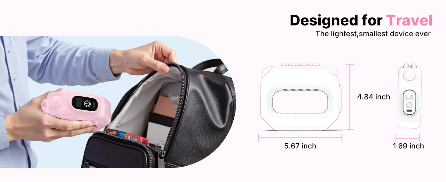 Merach Portable Vibrations Cordless Vibration for Whole Body Fascial Ring - 6 Speed Levels Neck & Shoulder Muscle Relief Deep Tissue Percussive Massager for Relaxation Pink & Gray Design