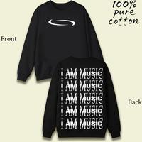 Black round neck hoodie