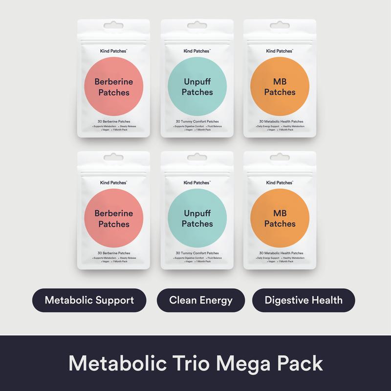 Kind Patches 6-Pack Ultimate Burn Bundle, Clean Energy, Balanced Gut, Digestive Health, Natural Ingredients, 6 Months Supply