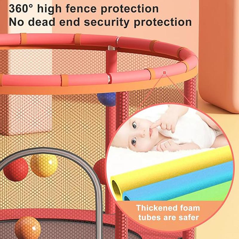 60" Trampoline for Kids with Safety Net, Indoor & Outdoor Toddler Trampoline with Swing, Adjustable Gym Bar & Basketball Hoop, Fun & Active Play for Boys & Girls 60" Trampoline for Kids with Safety Net, Indoor & Outdoor Toddler Trampoline with Swing, Adjustable Gym Bar & Basketball Hoop, Fun & Active Play for Boys & Girls