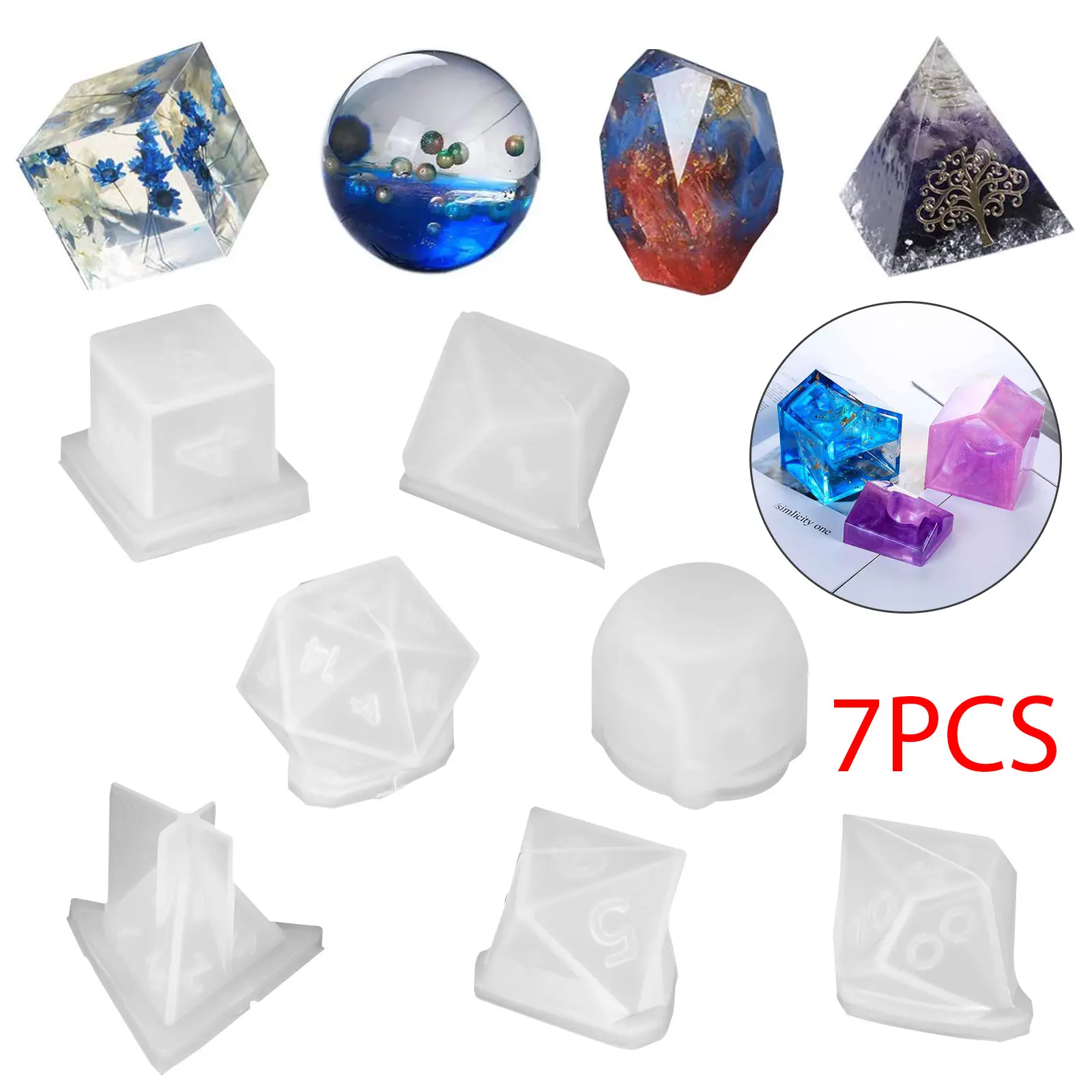 7pcs Dice Shape resin Mold - Silicone epoxy mold,DIY Art Craft for beginners,DIY Craft Supplies,Dice Game Silicone mold,Handmade Crafts,Gift Making