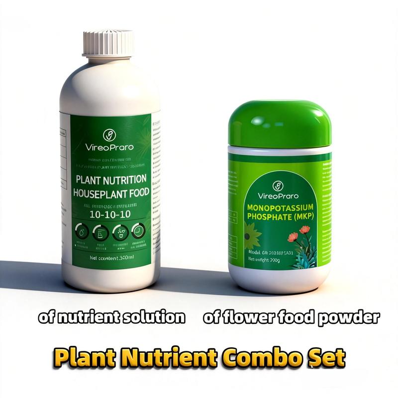 Soil and Plant Fertilizer Kit – 10-10-10 Organic Liquid Plant Fertilizer + Potassium Dihydrogen Phosphate. Fulvic acid soil conditioner, water-soluble general-purpose nutrient solution, suitable for indoor and outdoor plants, lawns and gardens. home grass