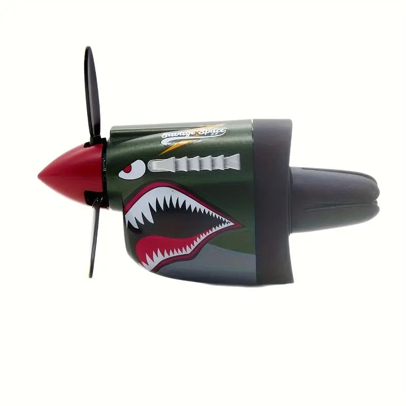 TP-40 Fighter Aircraft Aromatherapy Cart - 2026 New Mechanical Classic Design, Shark/Tiger Head Grille, Battery-Free Air Freshener, Small Propeller Ventilation System, and Compressed Fragrance Refills (Green)
