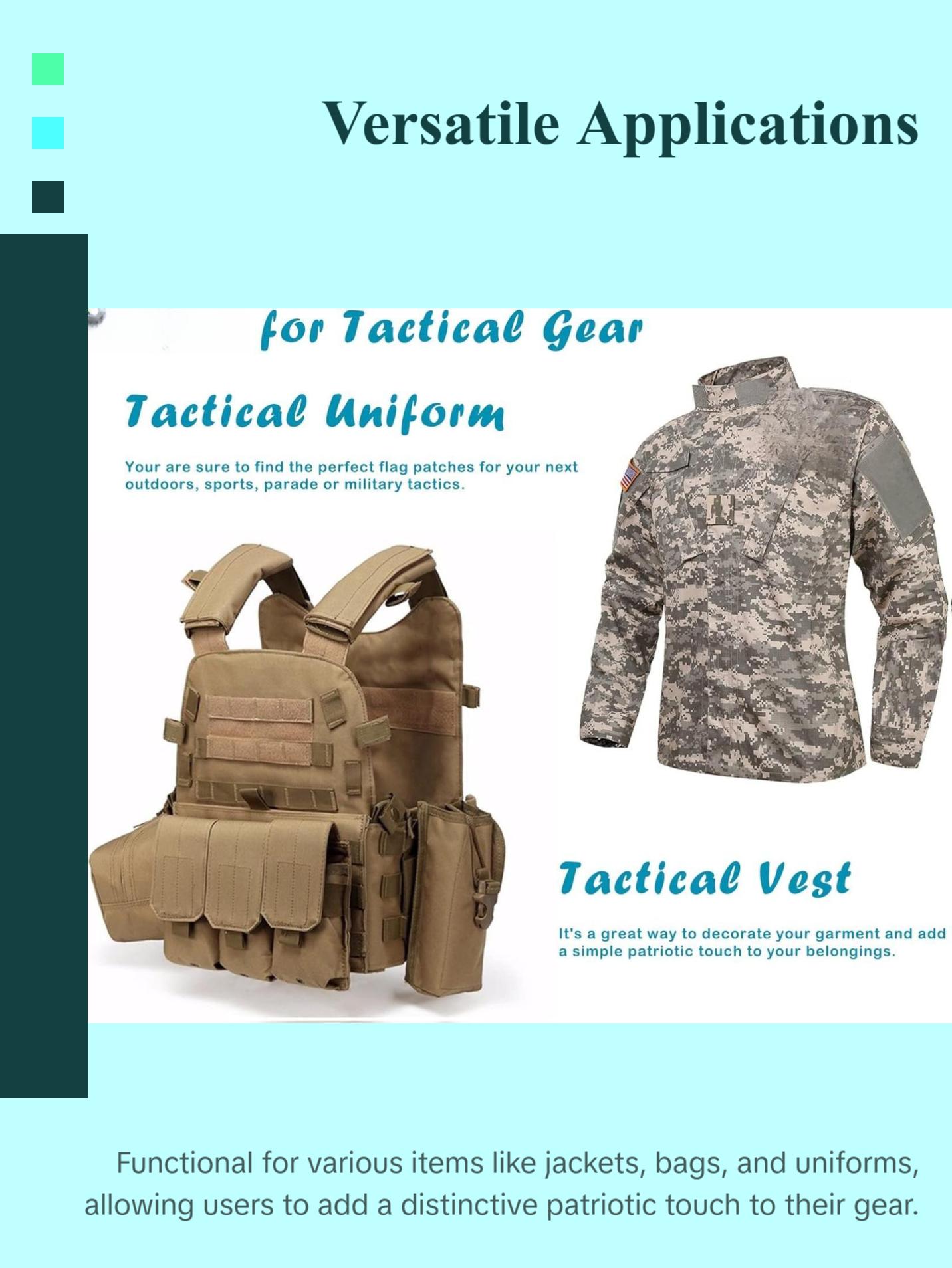 Mexico Flag Patch Mexican Tactical Patch- Hook and Loop Fastener, 2 Pack