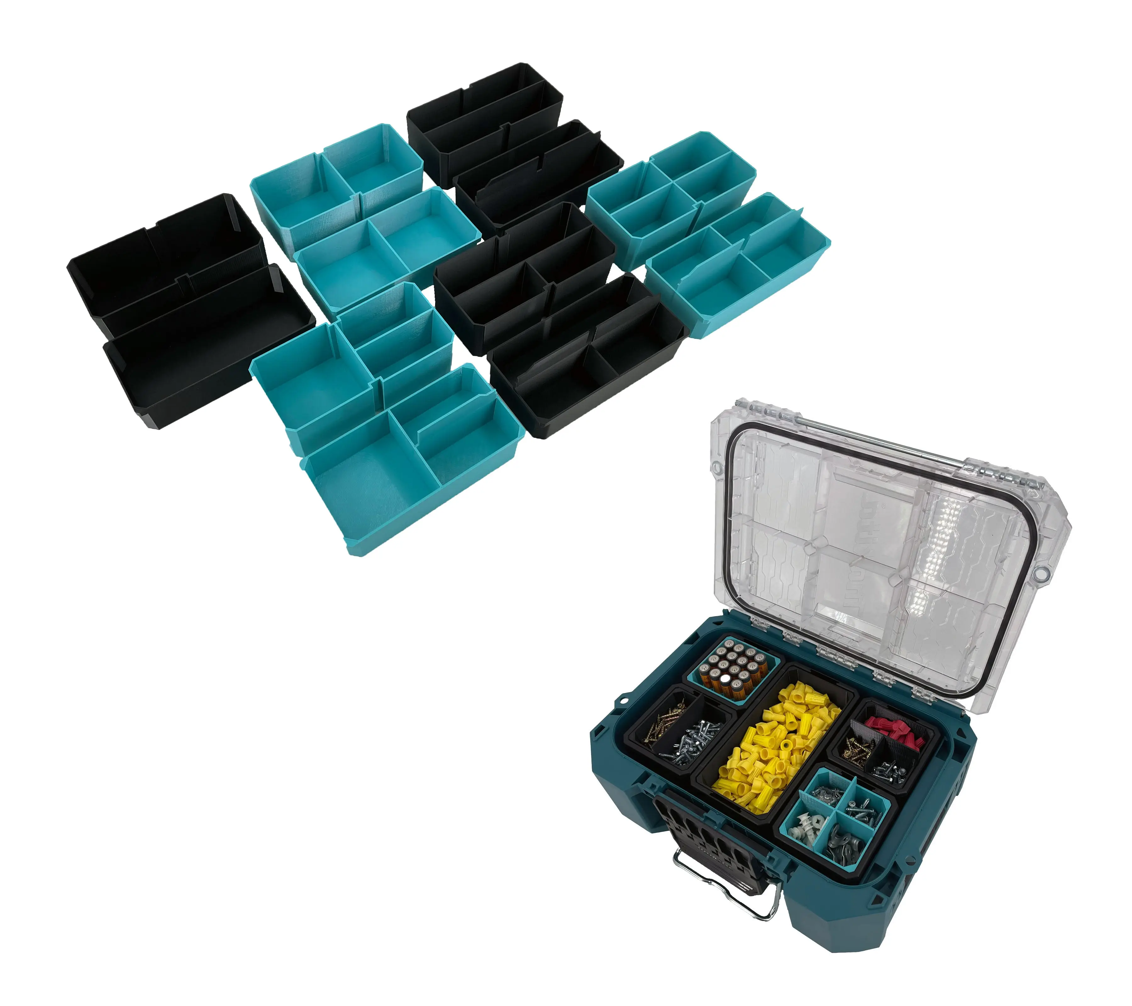 Makita MAKTRAK Deep Compact Organizer Box Compatible Large Nesting Bins - Teal