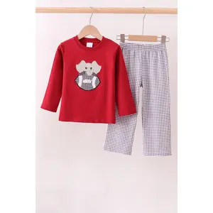Premium Maroon Alabama elephant applique pants set