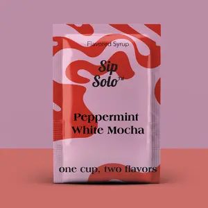 Sip Solo Peppermint White Mocha (5 packets) Flavored Syrup for coffee, tea, matcha, mocktails, cocktails