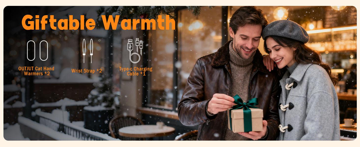 Hand Warmers 7000mAh Rechargeable 2 Pack,Electric Portable Pocket Heater with 3 Levels Warmth Instant 3-Second Heat 22h Marathon Warmth Gift for Women Men
