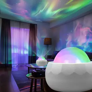 USB Powered Aurora Water Ripple Projector Lamp, Color Changing Star Night Light For Indoor Ambient Decoration