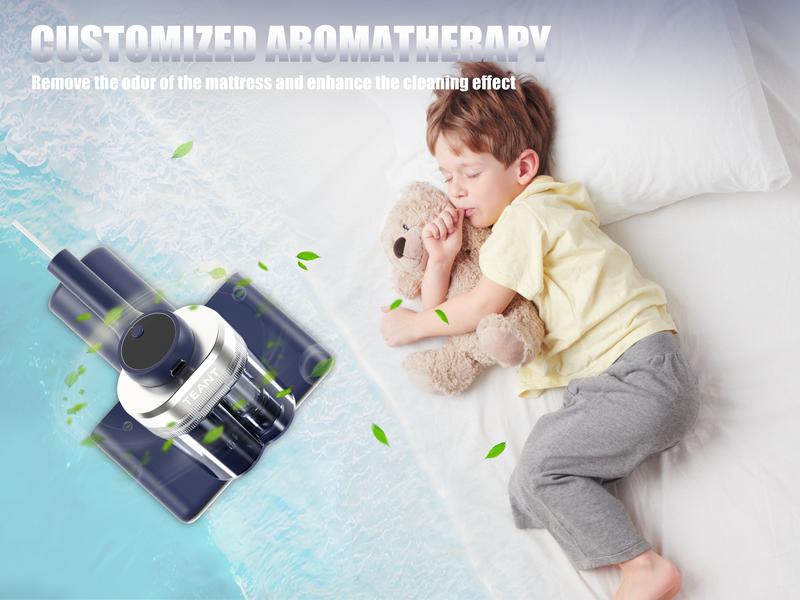 High-Power Mattress Vacuum Cleaner with UV-C Sterilization & 149°F Heat Treatment, Dual-Cup Dust Mite Remover with HEPA Filter, 16Kpa Strong Suction for Beds, Couches, Carpets – Includes Aroma Tablet & LED Display Deep Cleaning Machine Home Cleaning Tool