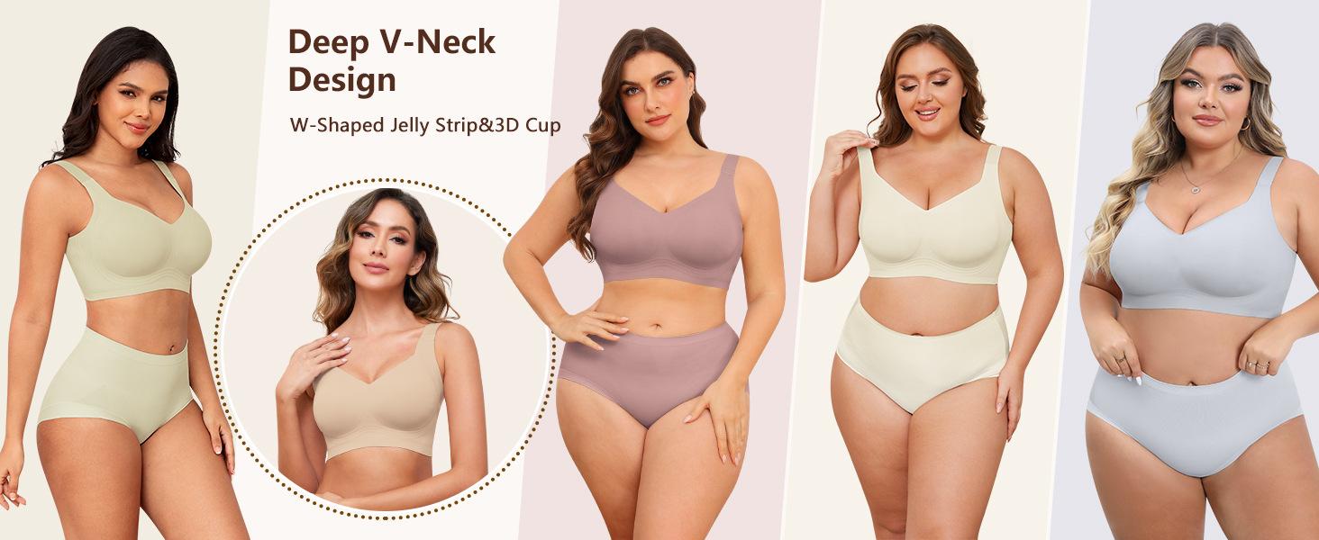 Women's Jelly Wirefree Bra | Full Coverage Padded T-Shirt Bra | All-Day Comfort & Support | No Underwire Everyday Bra