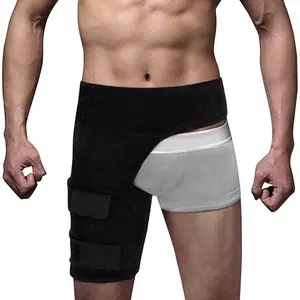 Hip Brace Thigh Compression Sleeve Groin Support Wrap Adjustable Leg Warmer Men Women Hip Joint Support Comfort Fit Breathable for Daily Use Gym Sports Workout Fitness