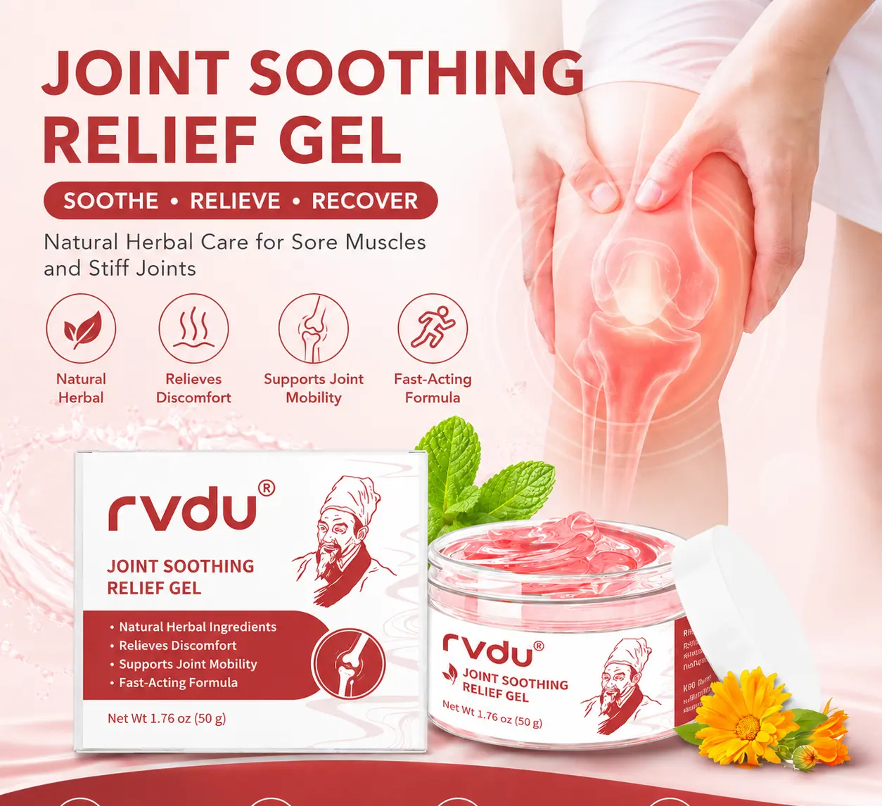 Rvdu Joint Care Gel Knee Lumbar Shoulder Neck Muscle Pain Body Care Massage Cream Gel