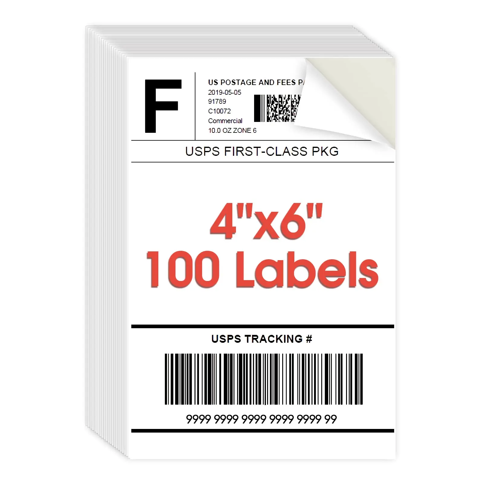 MaxGear 4"x6" Blank Face Decal Labels & Stickers, 100 Sheets Matte Paper with Easy Peel-Off Adhesive, Highly Durable Water-Oil-Tear Resistant for Labeling, Cardboard Packing Boxes, Storage Bins & Office Use, Easily Identifiable Images