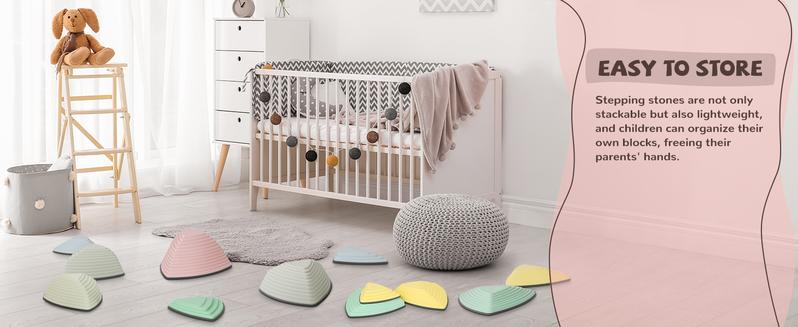 Set of 12/25 Children's sensory balance training stepping stone in macaroon for coordination and strength Stepping stone with rubber non-slip sides. kid Rainbow Stepping Stones Set Safety Parks outdoor play equipment Kindergartens