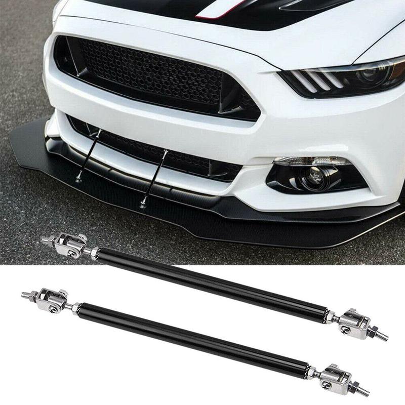Glossy Front Bumper Lip Kit, Universal Car Bumper Protection Kit - Adjustable 4-Section Front Bumper Lip, Black Chin Spoiler Splitter, Rear Lip & Side Skirt, Easy Install & Durable Design, Fits Honda Toyota Mazda Nissan Ford Mercedes-Benz Hyundai Subaru