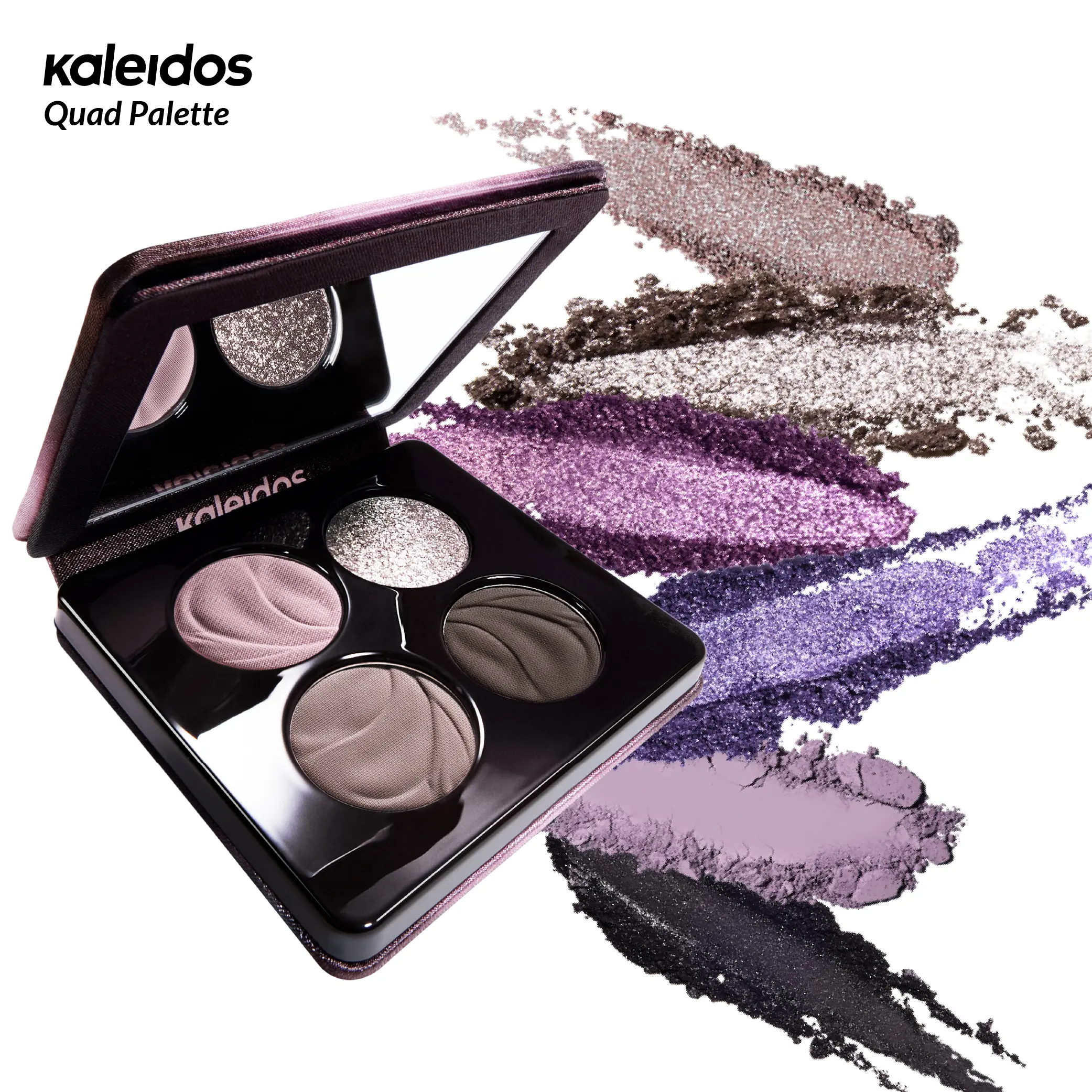 Kaleidos Quad Eyeshadow Palette - Highly-Pigmented, Silky Mattes & Unparalleled Shimmers for Smokey Eye, Cool Toned, Sparkly, Easy Eye Makeup, Cosmetic Gift for Festival Use, Cool Toned Makeup, Sparkly Makeup,back to school