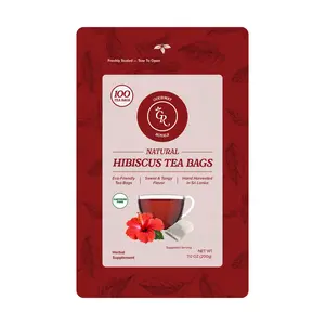 Gourmet Royale Hibiscus Tea, 100 Count, Sustainable Tea Bags, Pure Hibiscus Flowers, Caffeine & Sugar Free, Non-GMO & Vegan, Grown in Sri Lanka, (Pack of 1)