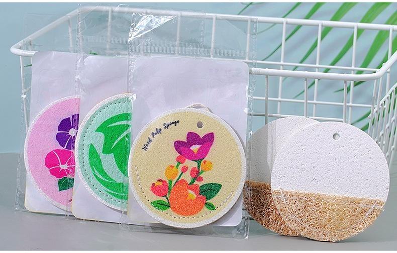 Floral Dish Sponge | Cute Kitchen Gadgets 2026 | Eco-Friendly Cellulose Scrubby | Multi-Use Cleaning Tool for Sneakers & Bathroom | High Absorbency Foam Sponge Flower Wood Wipe